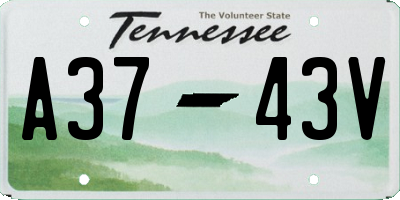 TN license plate A3743V