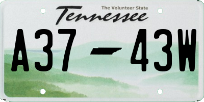 TN license plate A3743W