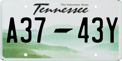 TN license plate A3743Y