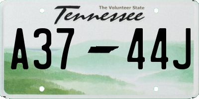 TN license plate A3744J