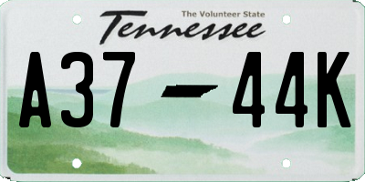 TN license plate A3744K