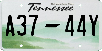 TN license plate A3744Y