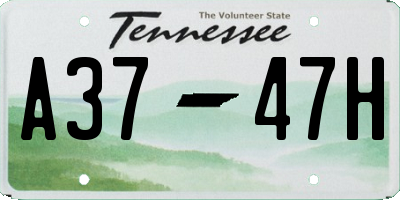 TN license plate A3747H