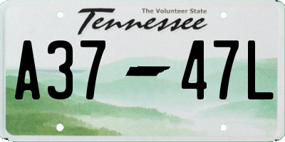 TN license plate A3747L