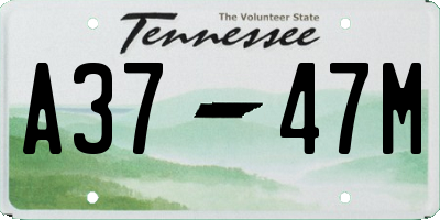 TN license plate A3747M