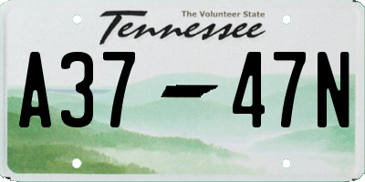 TN license plate A3747N
