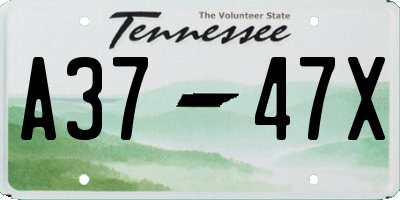 TN license plate A3747X