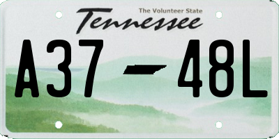 TN license plate A3748L