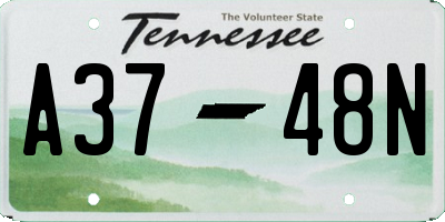 TN license plate A3748N