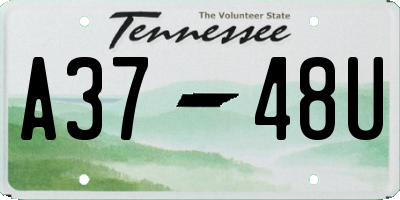 TN license plate A3748U