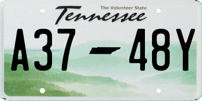 TN license plate A3748Y