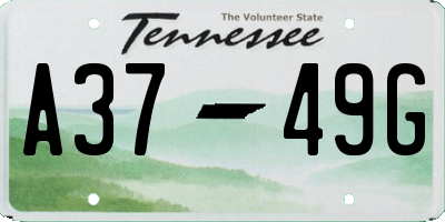 TN license plate A3749G