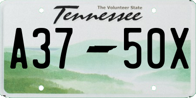 TN license plate A3750X