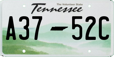 TN license plate A3752C