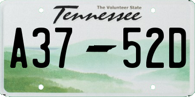 TN license plate A3752D