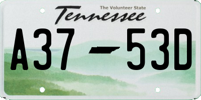 TN license plate A3753D
