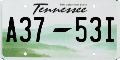 TN license plate A3753I