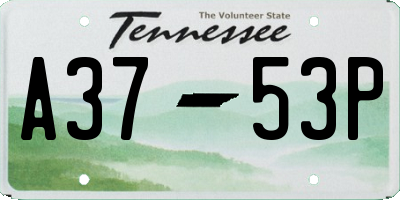 TN license plate A3753P