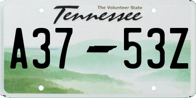 TN license plate A3753Z