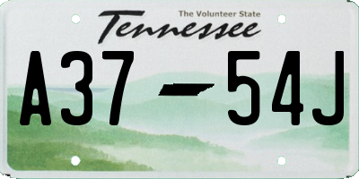 TN license plate A3754J