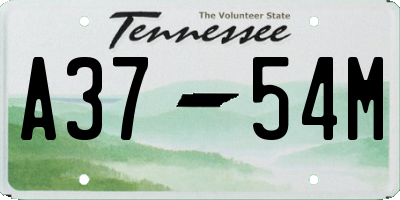 TN license plate A3754M