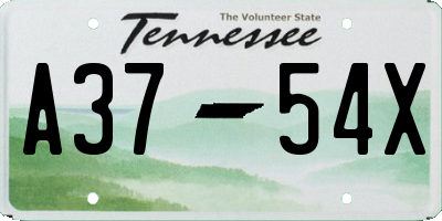TN license plate A3754X