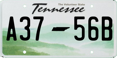 TN license plate A3756B