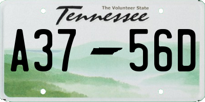 TN license plate A3756D