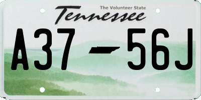 TN license plate A3756J