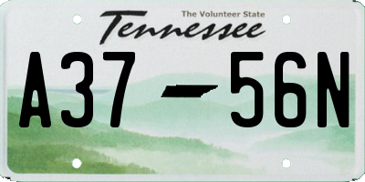 TN license plate A3756N