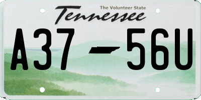 TN license plate A3756U