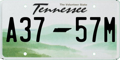 TN license plate A3757M