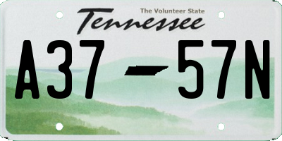 TN license plate A3757N