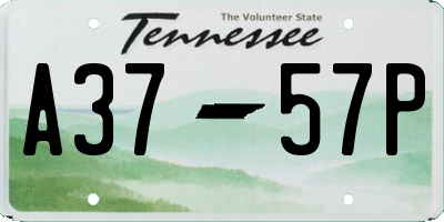 TN license plate A3757P