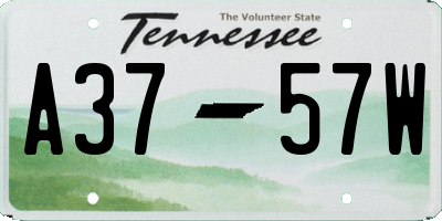 TN license plate A3757W