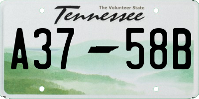 TN license plate A3758B