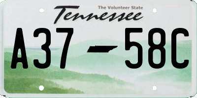 TN license plate A3758C