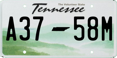 TN license plate A3758M