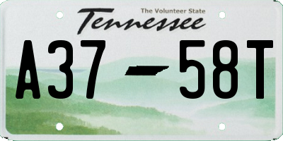 TN license plate A3758T