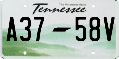 TN license plate A3758V