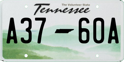 TN license plate A3760A