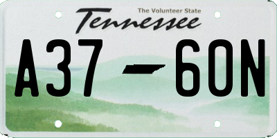 TN license plate A3760N