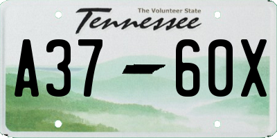 TN license plate A3760X