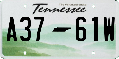 TN license plate A3761W