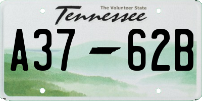 TN license plate A3762B