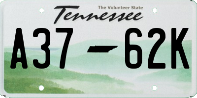 TN license plate A3762K