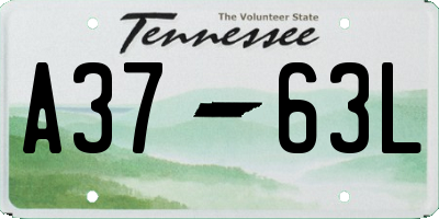 TN license plate A3763L