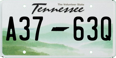 TN license plate A3763Q
