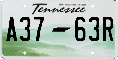 TN license plate A3763R