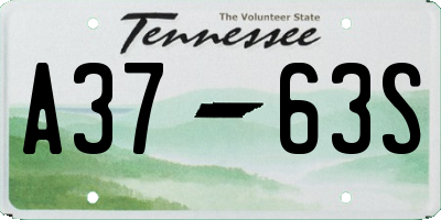 TN license plate A3763S